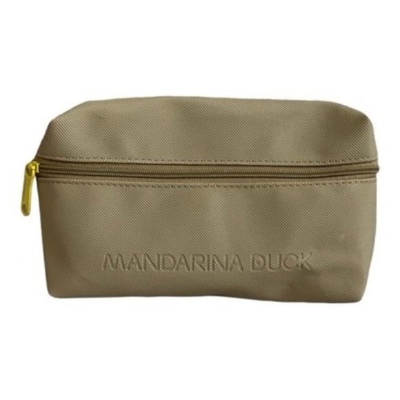 Mandarina Duck Handbags - Mandarina Duck Tan Leatherette Toiletry Travel Makeup Bag Excellent Condition
